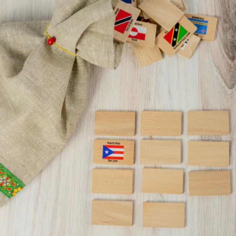 Montessori PoppyBabyCo Parts of the World Memory Game America