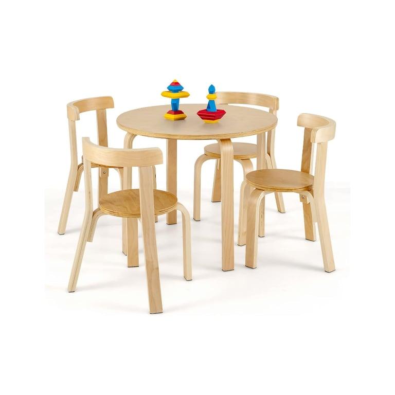 Montessori Costzon Kids Bentwood Table and Chair Set Natural