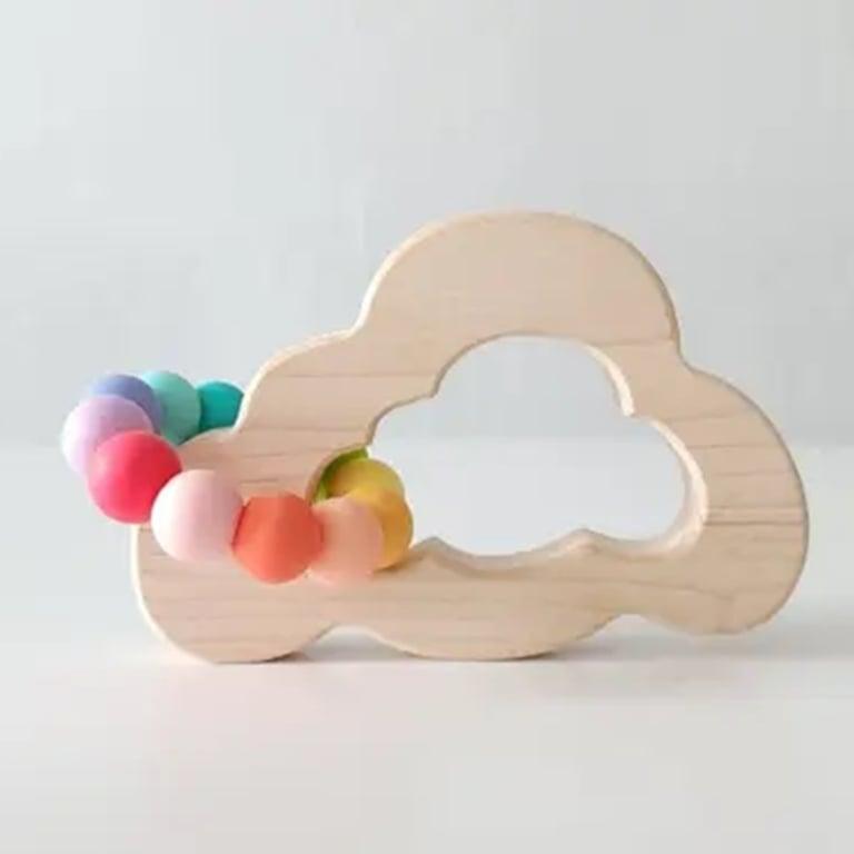 Montessori Bannor Toys Grasping Toy With Teething Beads Cloud