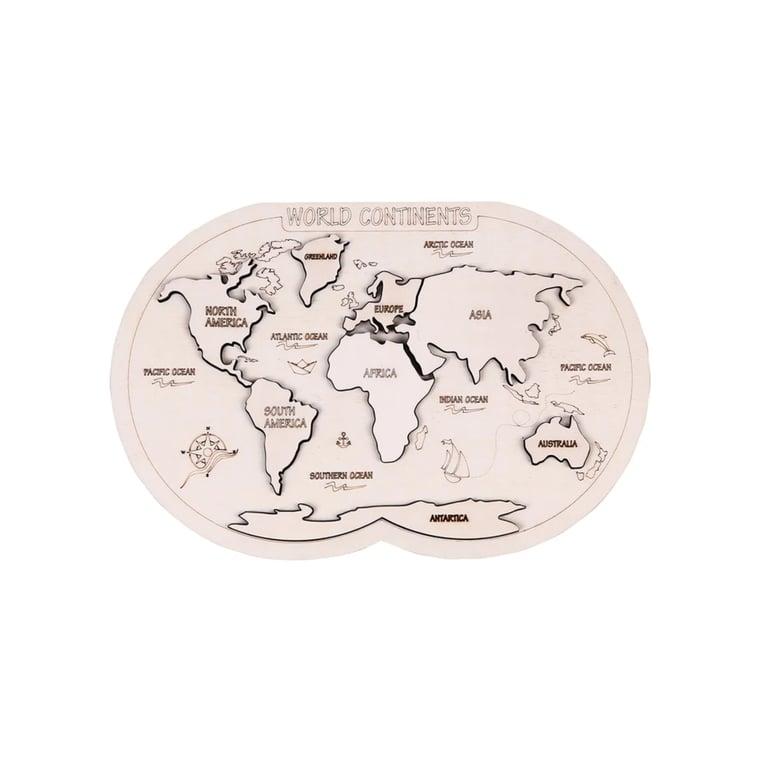 Montessori BippityBoppityBoo Wooden World Continent Puzzle