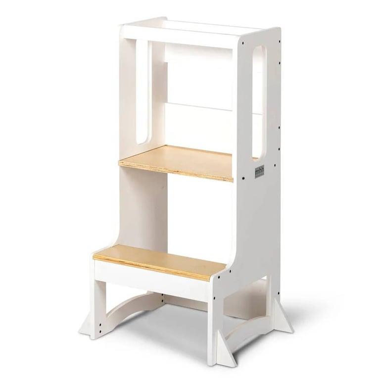 Montessori My Happy Helpers FISSO 2.0 Slimline Learning Tower With Magnetic Board White and Varnish