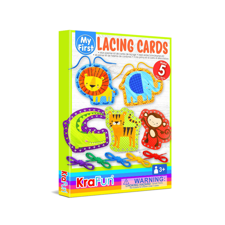 Montessori KRAFUN Lacing Card Kit Safari and Animal