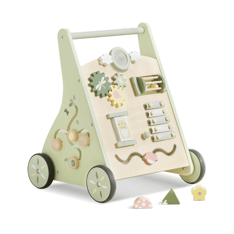 Montessori Beright Wooden Baby Activity Walker Green