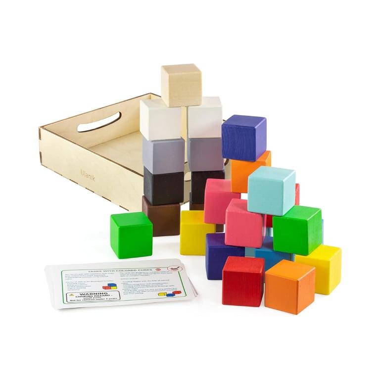 Montessori Ulanik Large Colored Wooden Building Blocks