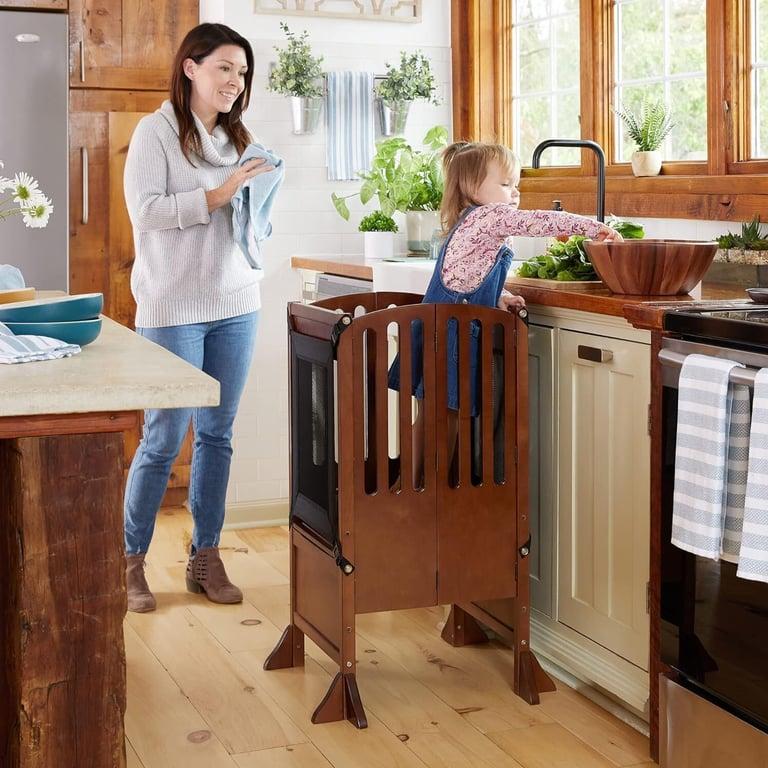 Montessori Guidecraft Contemporary Kitchen Helper Stool Walnut