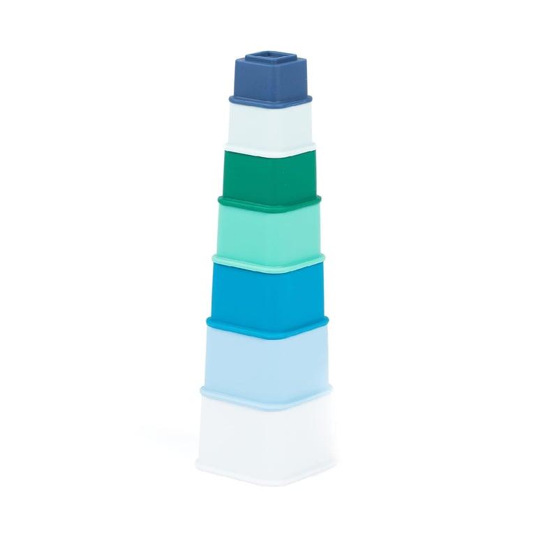 Montessori Bella Tunno Square Stacking Cups Cool Blue