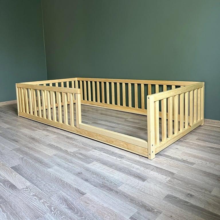 Montessori Eco Kids Universe Floor Bed With Rails With Door Double