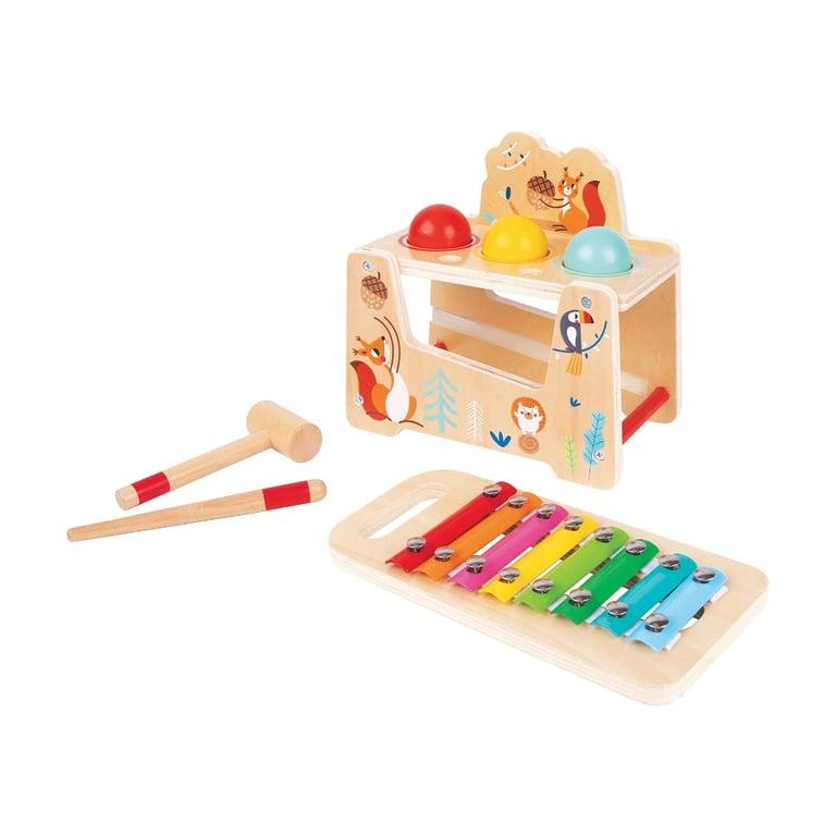 Montessori TOOKYLAND Wooden Pound and Tap Bench