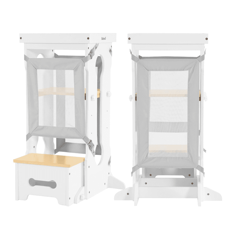 Montessori Bateso Toddler Tower With 2 Detachable Nets White