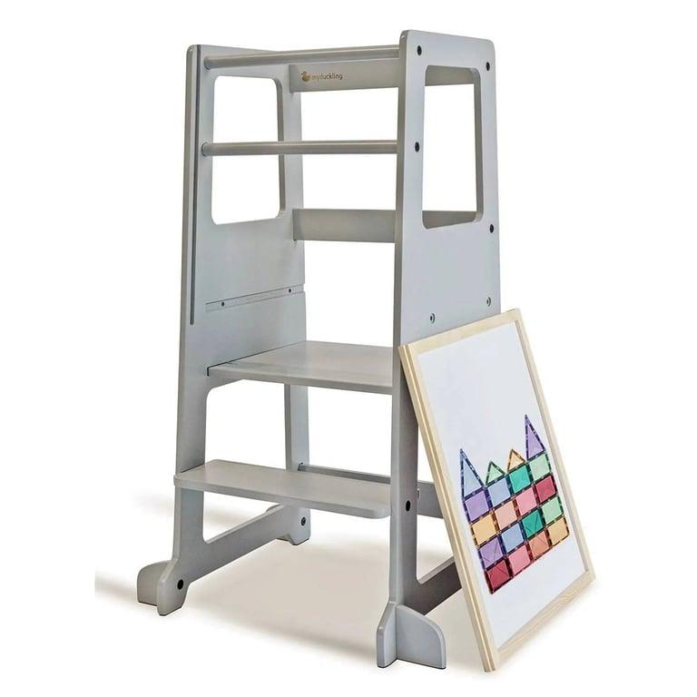 Montessori My Duckling LOLA Deluxe Learning Tower With Removable Magnetic Drawing Board Grey