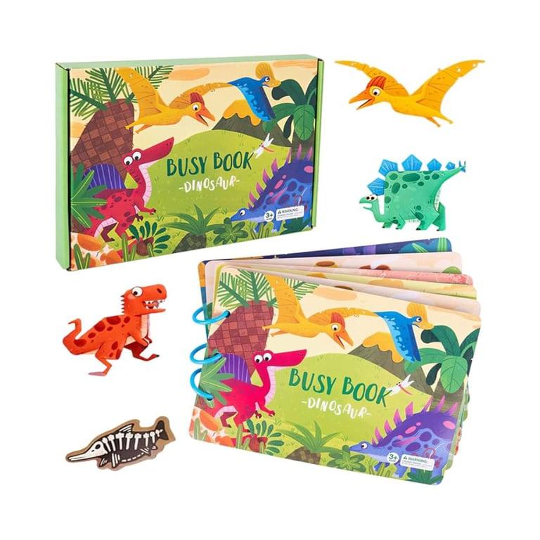 Montessori MIKNEKE DIY Quiet Book Dinosaur Farm