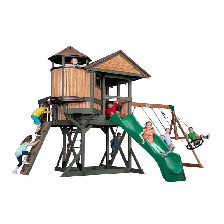 Montessori Backyard Discovery Eagles Nest Elite All Cedar Wood Swing Set