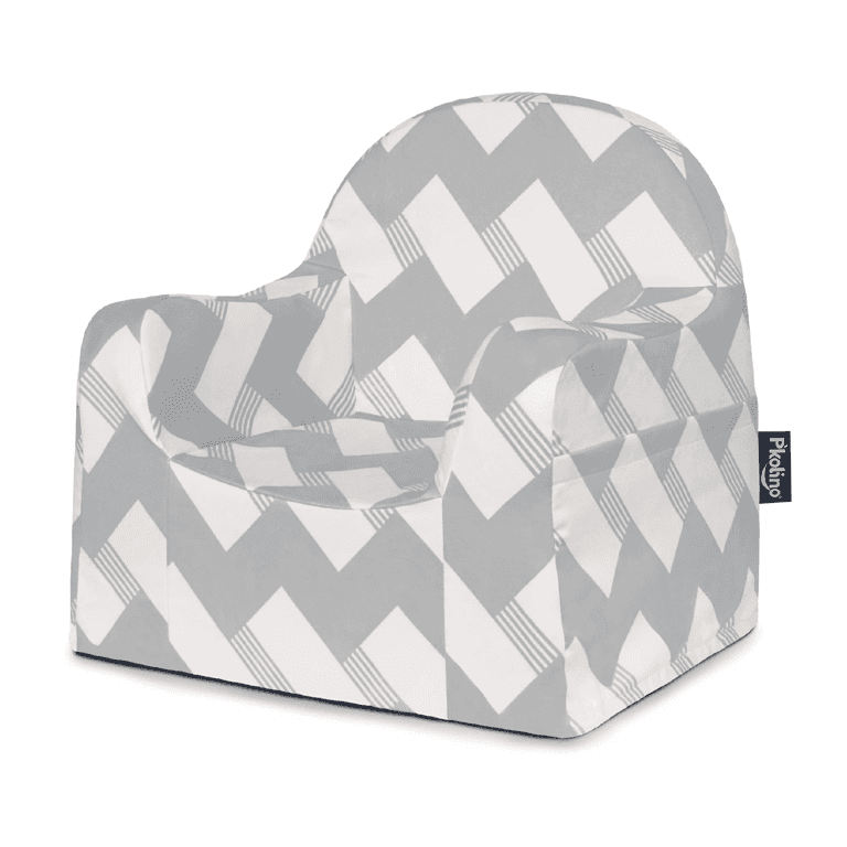 Montessori P'kolino Kids Reading Chair Little Reader Chevron Gray