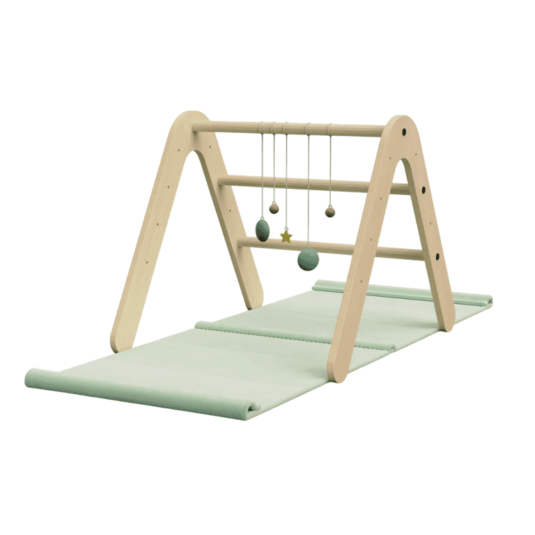 Montessori Mamatoyz 2-in-1 Baby Gym With Play Mat and Bookshelf