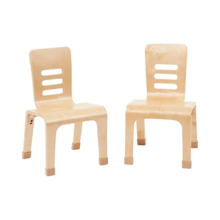 Montessori WoodZone 2 Pack Bentwood Stackable Chair 14 Inches Seat Height Natural