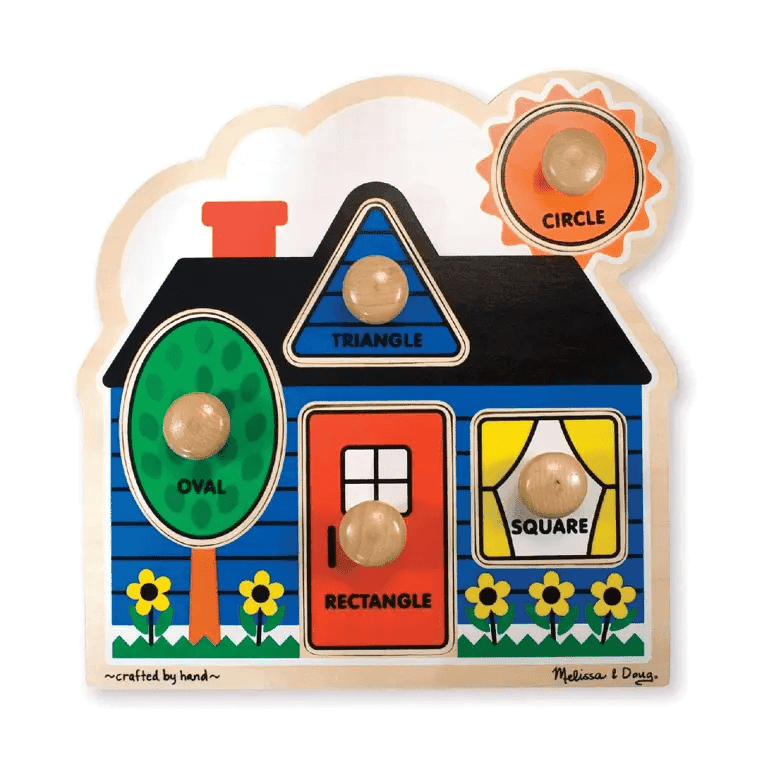 Montessori Melissa & Doug First Shapes Jumbo Peg Puzzle 5 Pieces