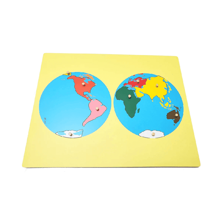 Montessori Pink Montessori Small Board Map of the World