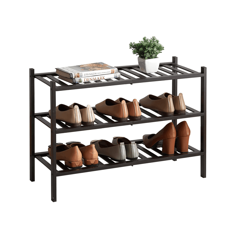 Montessori Furshus 3-Tier Bamboo Shoe Rack Brown