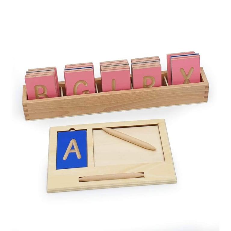 Montessori Amazing Child Mini Grooved Letter Tiles Upper Sassoon Case With Stylus