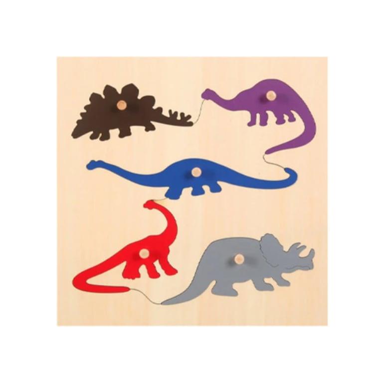 Montessori BippityBoppityBoo Wooden Pull Puzzles Dinosaur