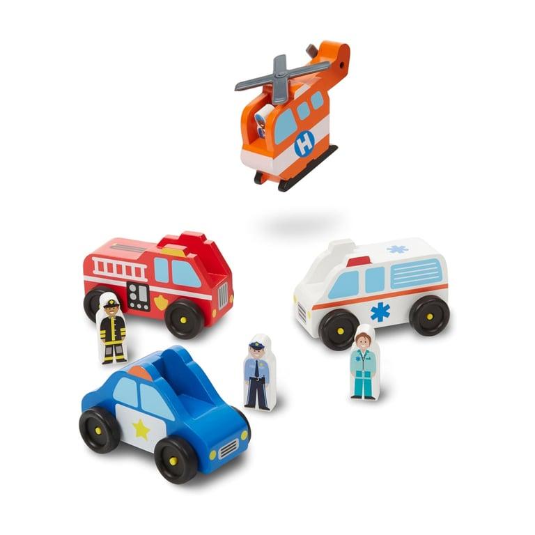 Montessori Melissa & Doug Emergency Vehicle Wooden Play Set