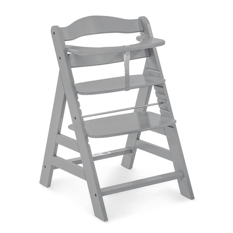 Montessori Hauck Alpha+ Grow Along Adjustable Wooden High Chair Gray