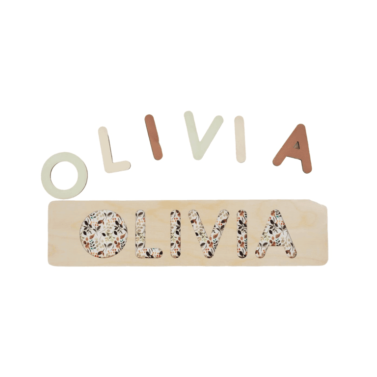 Montessori Puddle Puzzle Personalized Wooden Name Puzzle 6 Letters