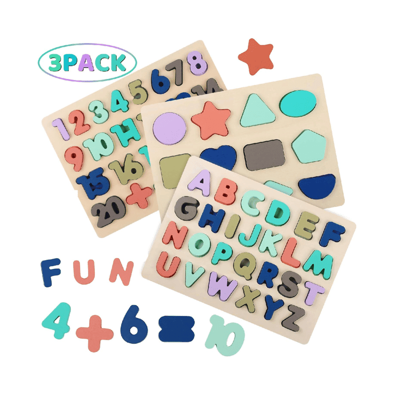 Montessori Kesletney Alphabet, Number, Shape Puzzle Set 1