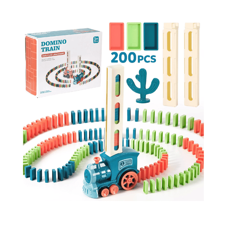 Montessori BAIWER Domino Games With Train 200 Pieces Classic