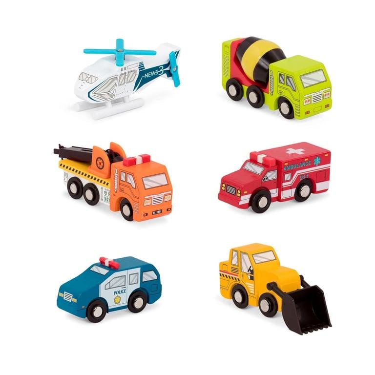 Montessori Battat 6-Piece Wooden Vehicles Set 3