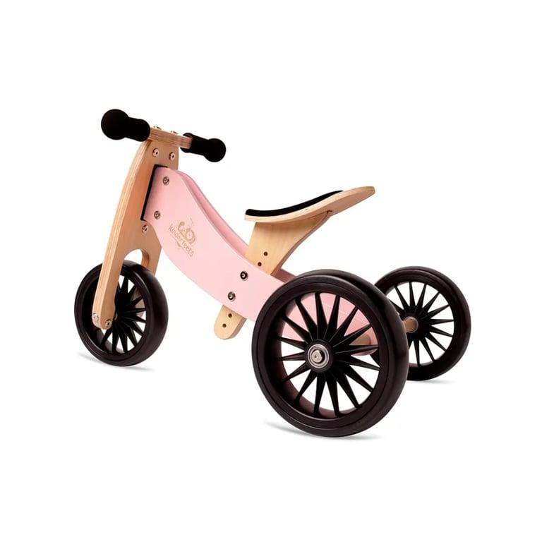 Montessori Kinderfeets 2-in-1 Balance Bike Tiny Tot Plus Rose