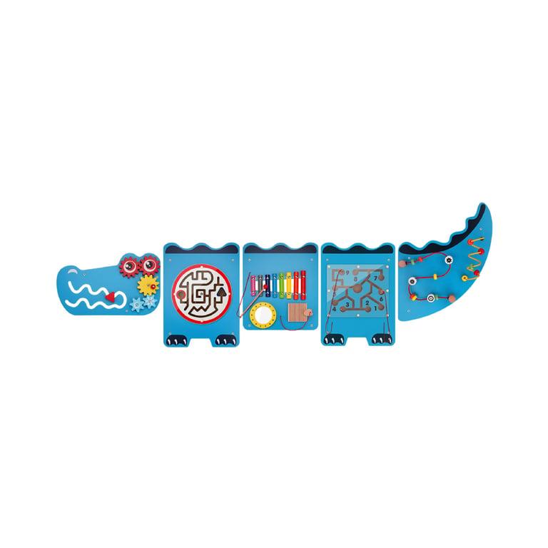 Montessori Eaersan Wooden Crocodile Interactive Wall Busy Board