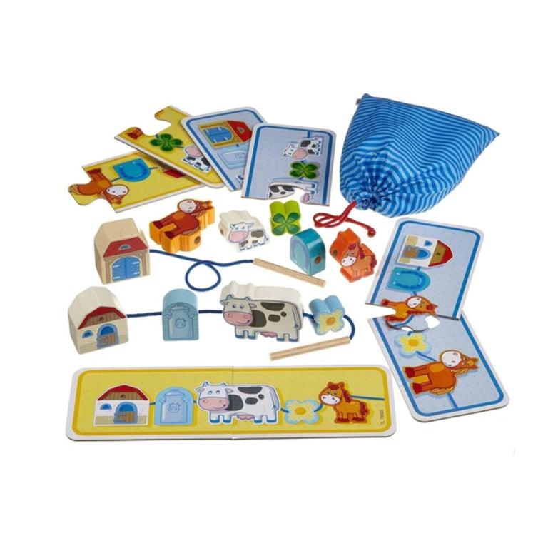 Montessori HABA On the Farm Threading Game