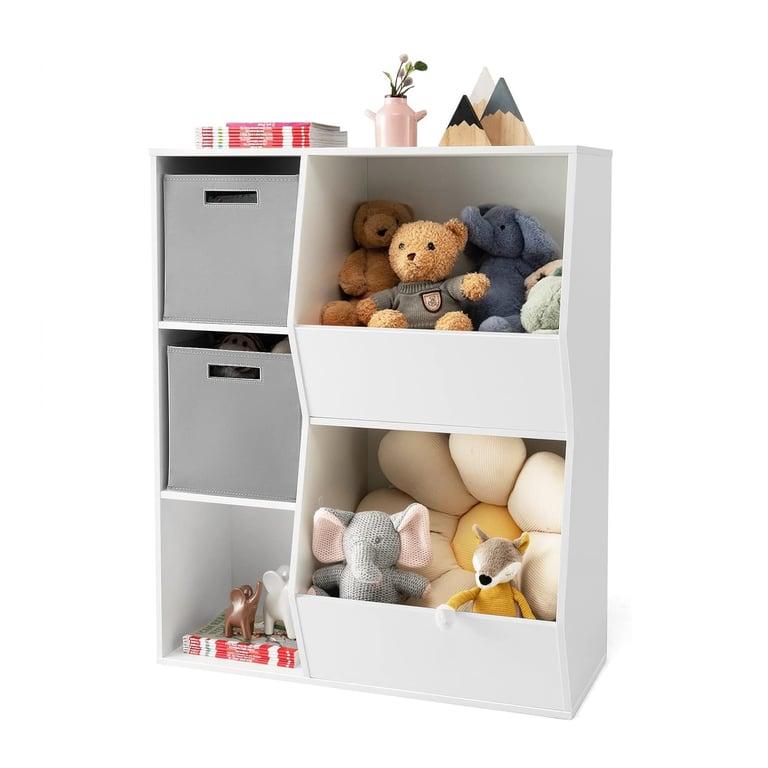 Montessori HONEY JOY 5 Cubbies Toy Storage Organiser Grey