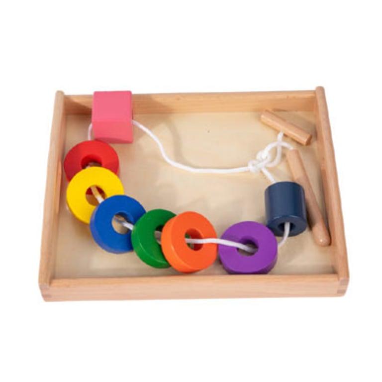 Montessori Adena Montessori Lacing With Tray Bead Set