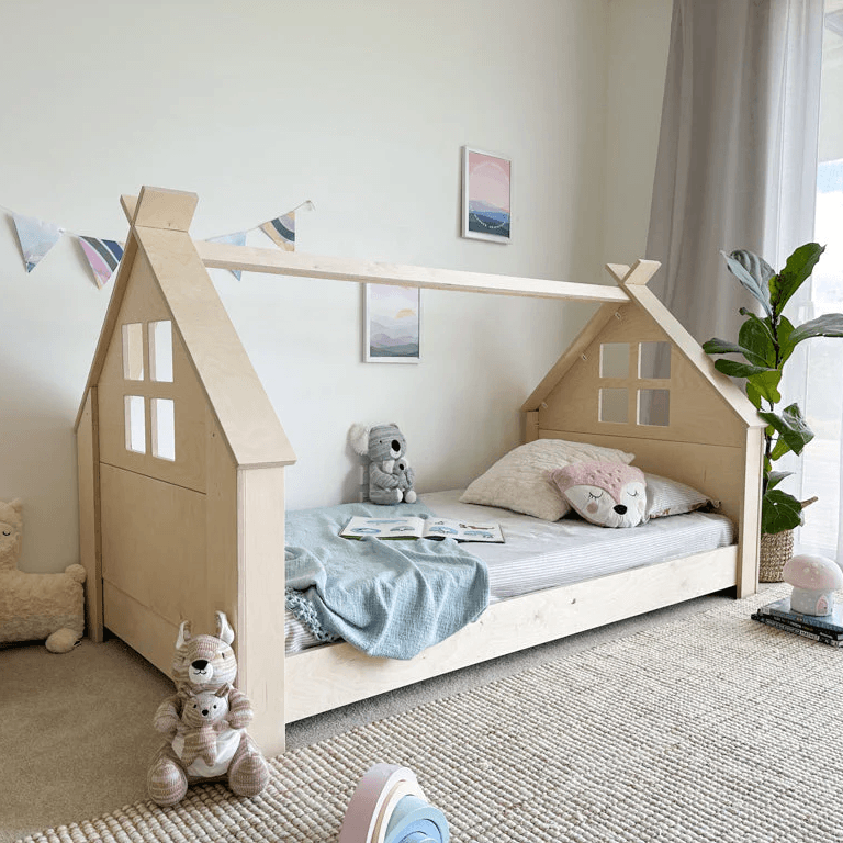 Montessori Magic of Wood Fairytale Canopy Floor Bed Single