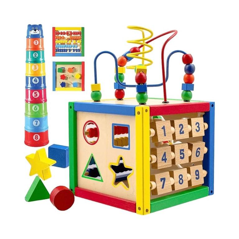 Montessori Play22 6-in-1 Wooden Activity Cube