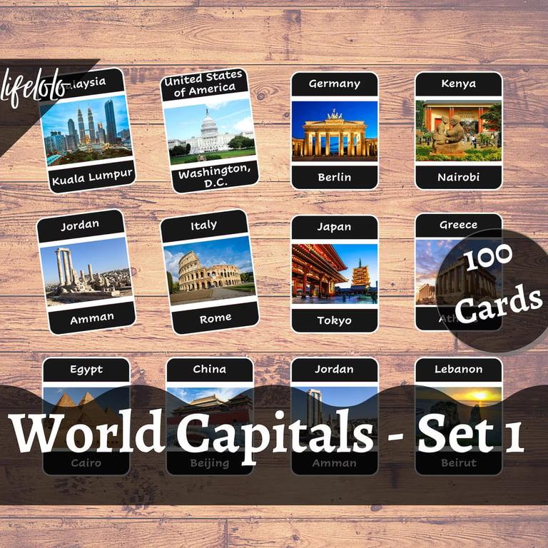 Montessori Life LoLo Laminated Capital Cities Cards Set 2