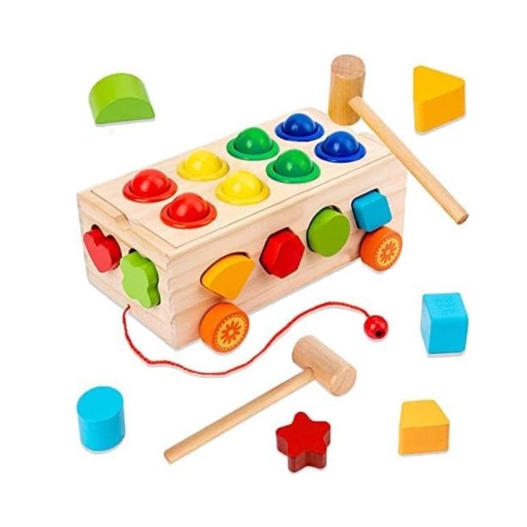 Montessori Kids Thrill Wooden Shape Sorter & Pound A Ball