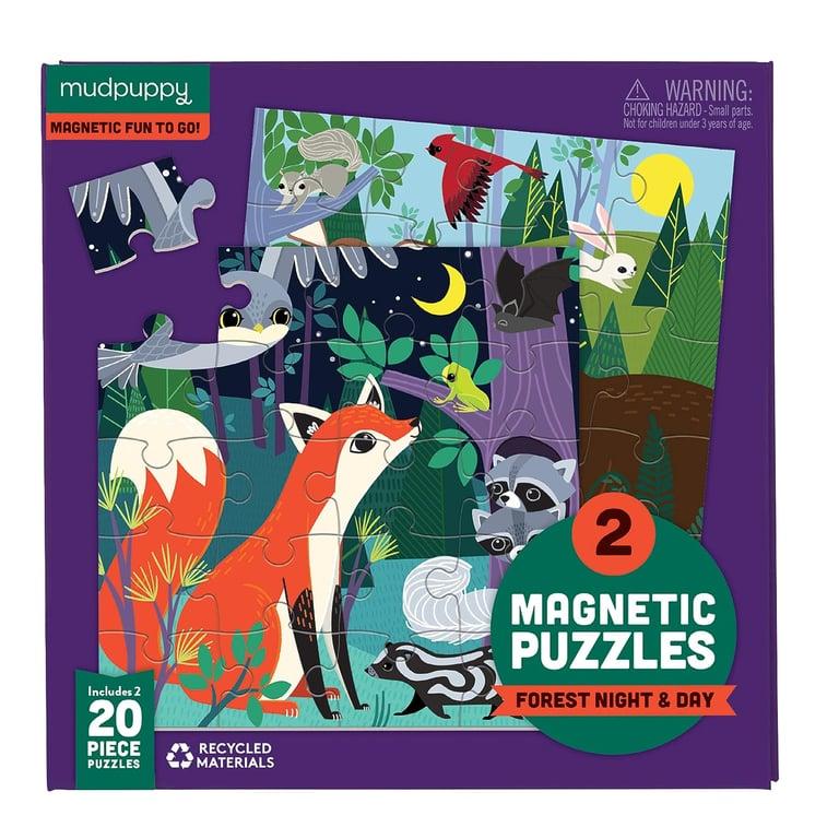 Montessori Mudpuppy Magnetic Jigsaw Puzzle Forest Night and Day