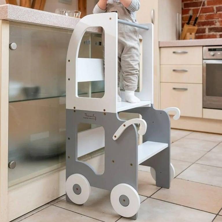 Montessori The Learning Tower Company The Wheely Fun Convertible Learning Tower Trolley White-Grey