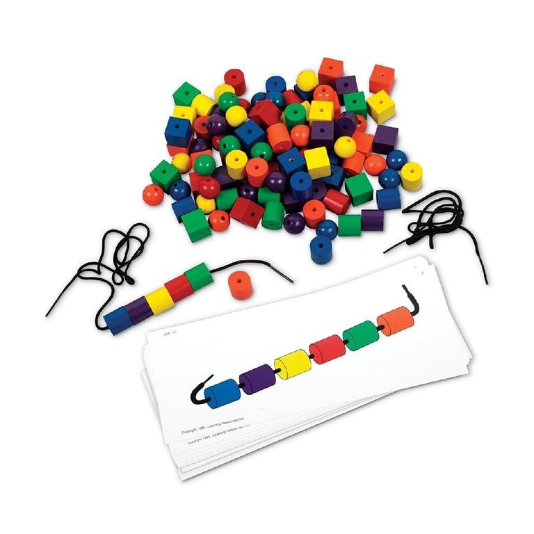 Montessori Learning Resources Threading Beads With Pattern Card Set 130 Pieces