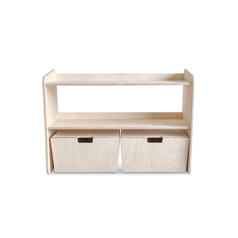 Montessori toddie.nl Jollie Montessori Toy Shelf With 2 Storage Boxes Natural