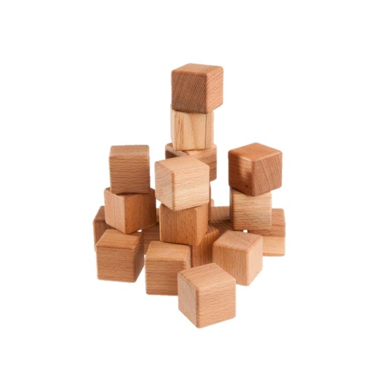 Montessori PoppyBabyCo Classic Wooden Blocks 20 Pieces