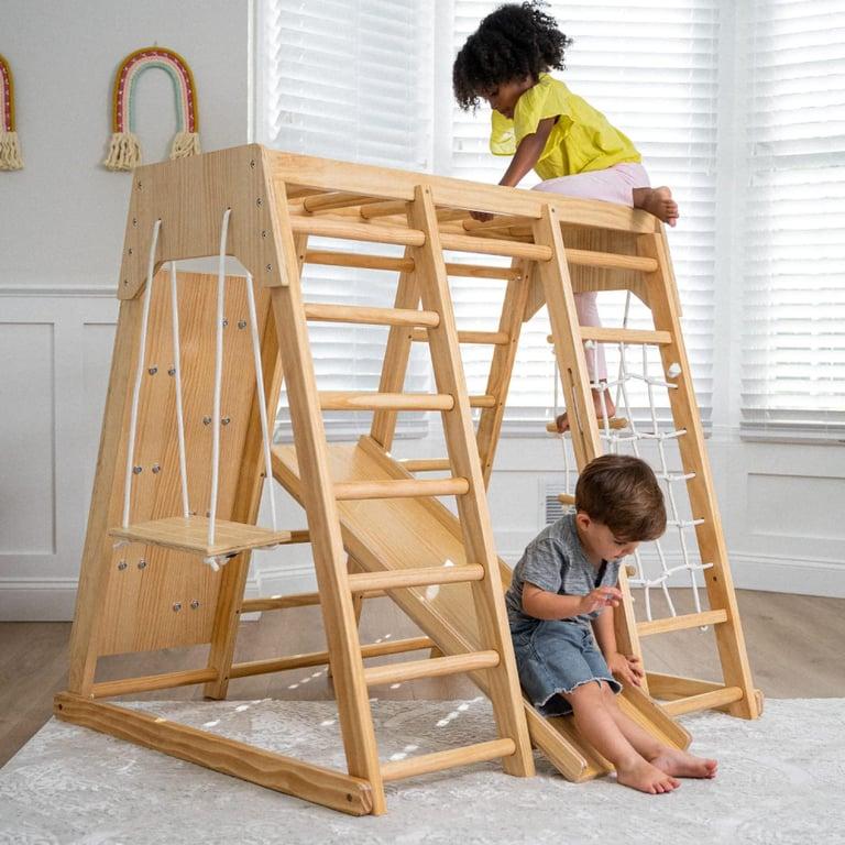 Montessori Avenlur Medium Magnolia Indoor Playground 7-in-1 Jungle Gym Natural