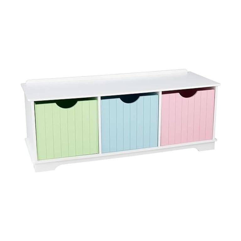 Montessori KidKraft Nantucket Toy Box Storage Bench Pastel