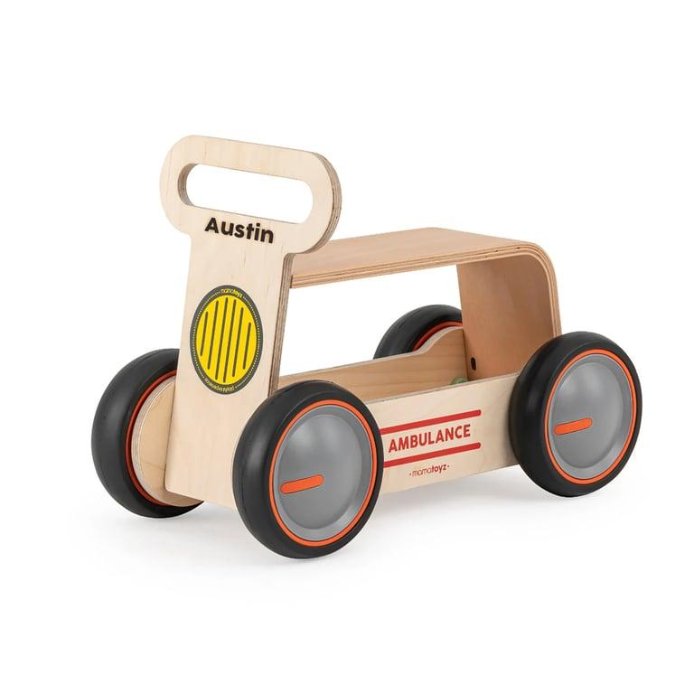 Montessori Mamatoyz DriveMe Wood 4-Wheel Balance Bike Ambulance