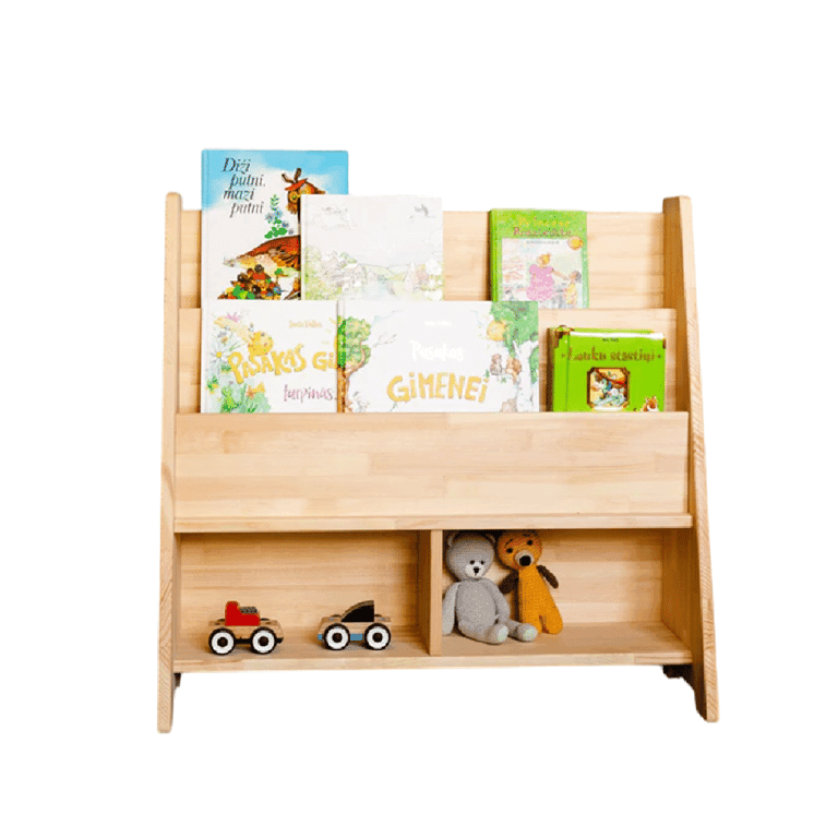 Montessori MandreleKids Front-facing Bookshelf Natural