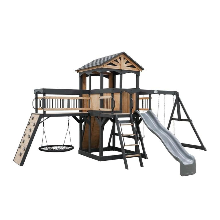 Montessori Backyard Discovery Timber Crossing All Cedar Wooden Swing Set