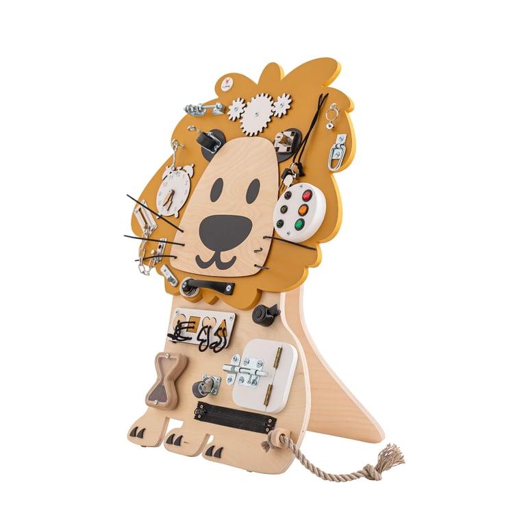 Montessori Foxy Family Busy Board Edmund the Lion No Name With Stand